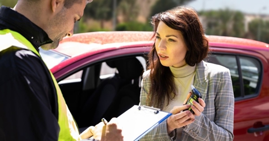 woman refusing breathalyzer test