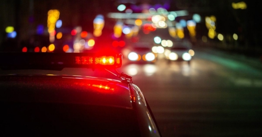 police car on the road